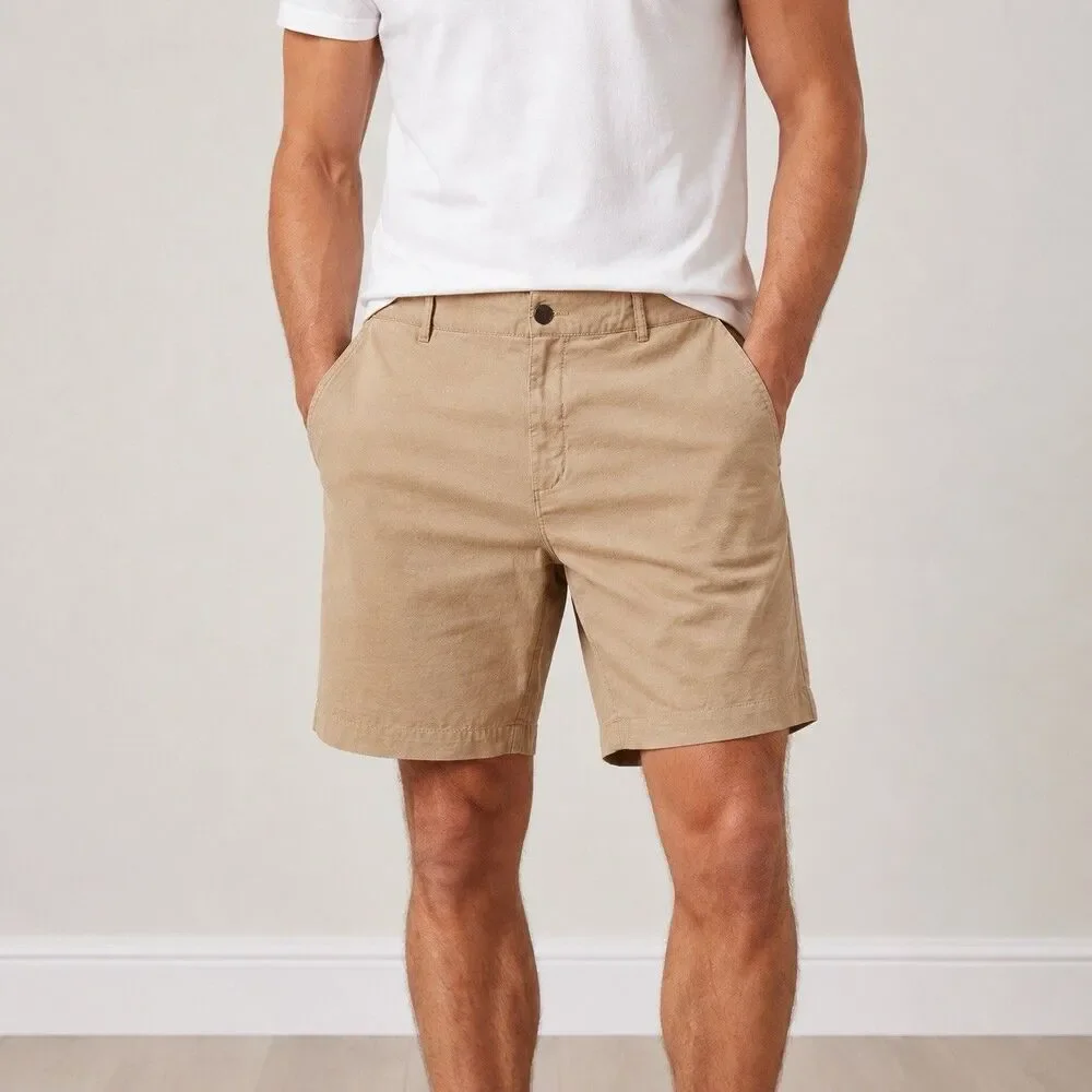 Faherty All Day Shorts Mens 38 Tan Khaki Stretch 9 Inseam MSC0012